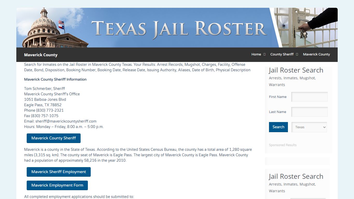 Maverick County | Jail Roster Search